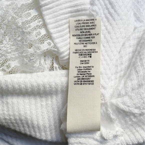 Free People Spring Valley Thermal Tee Lace Inset Oversized Raw Hem Size Small - Picture 10 of 11